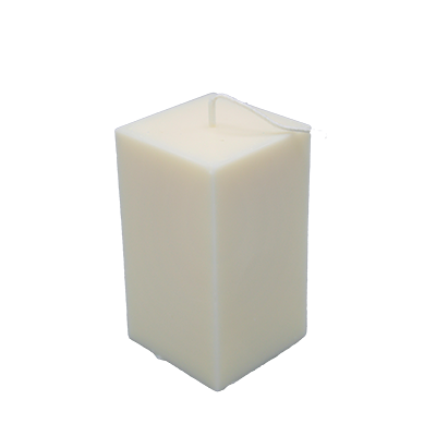 Ecologische Vierkante Stompkaars &ndash; Koolzaadwas &ndash; 5 &times; 10 cm