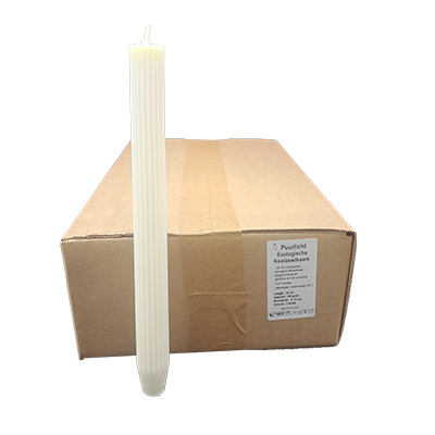 geribbelde dinerkaars 25 cm voordeelpak 60 stuks