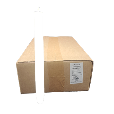 Voordeelpak Geribbelde Dinerkaarsen &ndash; Koolzaadwas &ndash; 25 cm (60 stuks)