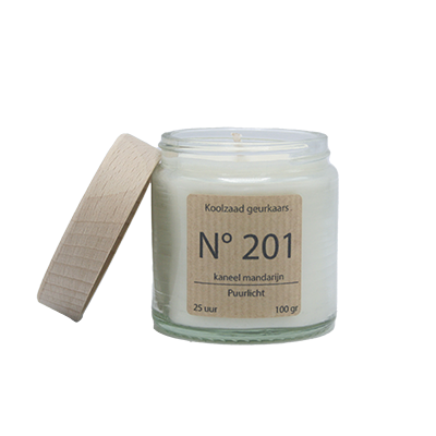 Small Eco Scented Candle 120 ml &ndash; Glass Jar with FSC Wooden Twist Lid