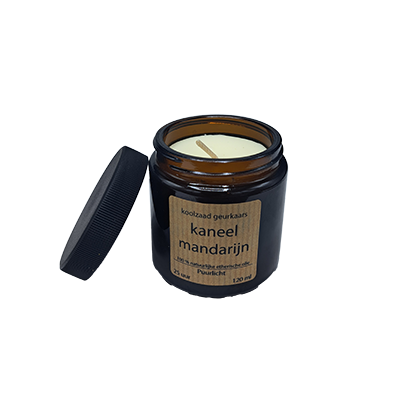Eco Scented Candle 120 ml &ndash; Brown Apothecary Jar with Black Lid