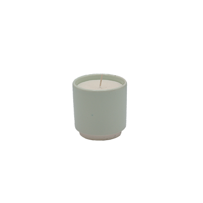 Pastel Green Earthenware Candle 7 cm &ndash; Refillable Rapeseed Wax