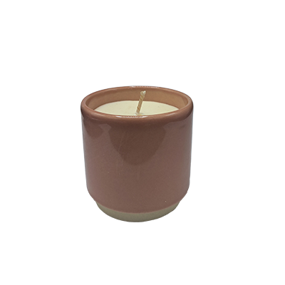 Pastel Pink Earthenware Candle 7 cm &ndash; Refillable Rapeseed Wax