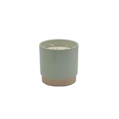 Pastel Green Earthenware Candle &ndash; Refillable Rapeseed Wax Candle