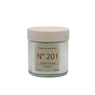 Kleine &Ouml;ko-Duftkerze 120 ml &ndash; Glas mit FSC-Holzdeckel