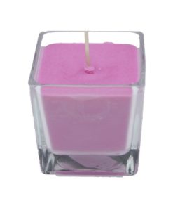 Ecologische koolzaad kaars in glas pink