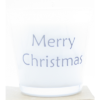 kaars in wit glas met tekst merry christmas